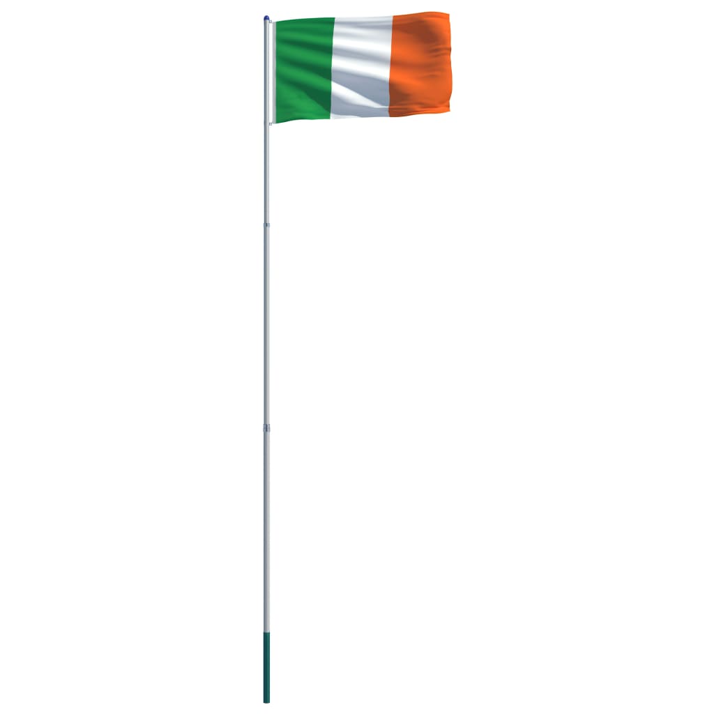 vidaXL Zastava Irske in aluminijast zastavni drog 6 m