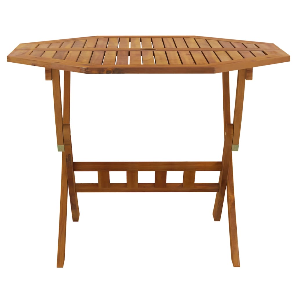 vidaXL Zložljiva vrtna miza 90x75 cm trden akacijev les