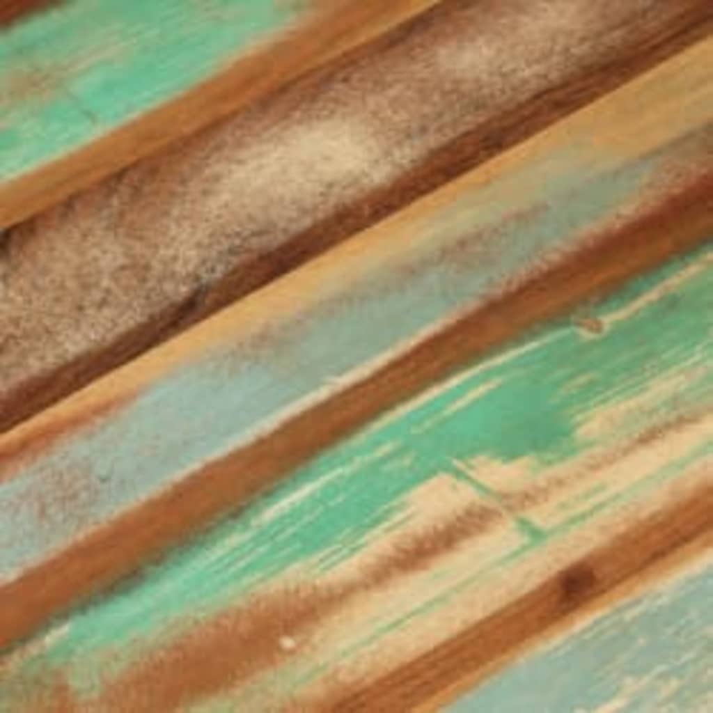 vidaXL Klubska mizica skledaste oblike z jekleno osnovo predelan les