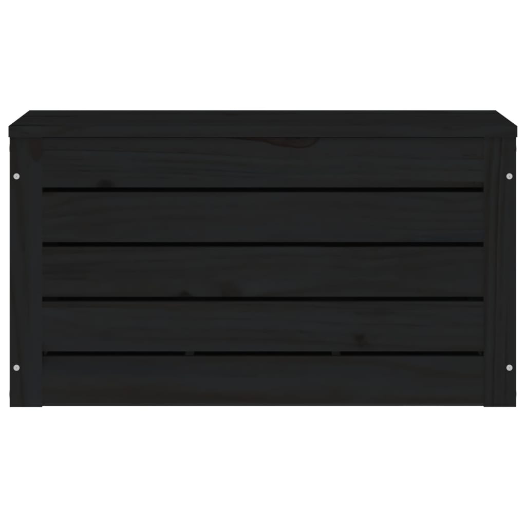 vidaXL Škatla za shranjevanje črna 59,5x36,5x33 cm trdna borovina