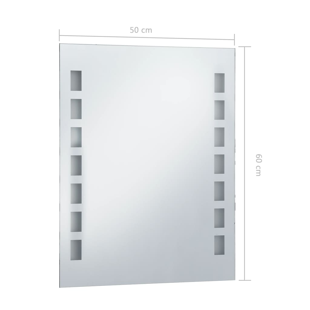 vidaXL Kopalniško LED stensko ogledalo 50x60 cm