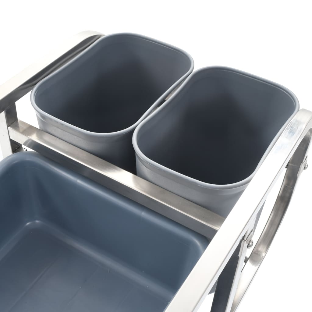 vidaXL Kuhinjski voziček s plastičnimi posodami 82x43,5x93 cm