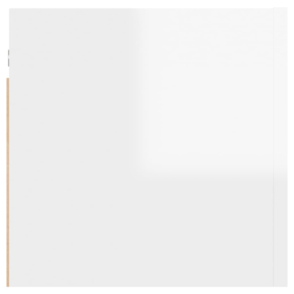 vidaXL Nočna omarica visok sijaj bela 30,5x30x30 cm iverna plošča