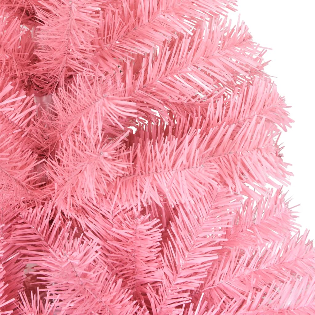 vidaXL Umetna novoletna jelka s stojalom roza 240 cm PVC