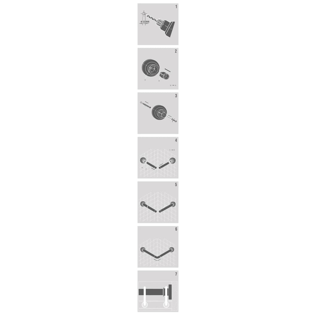 Sealskin Kotna palica za tuš zaveso 90x90 cm bela
