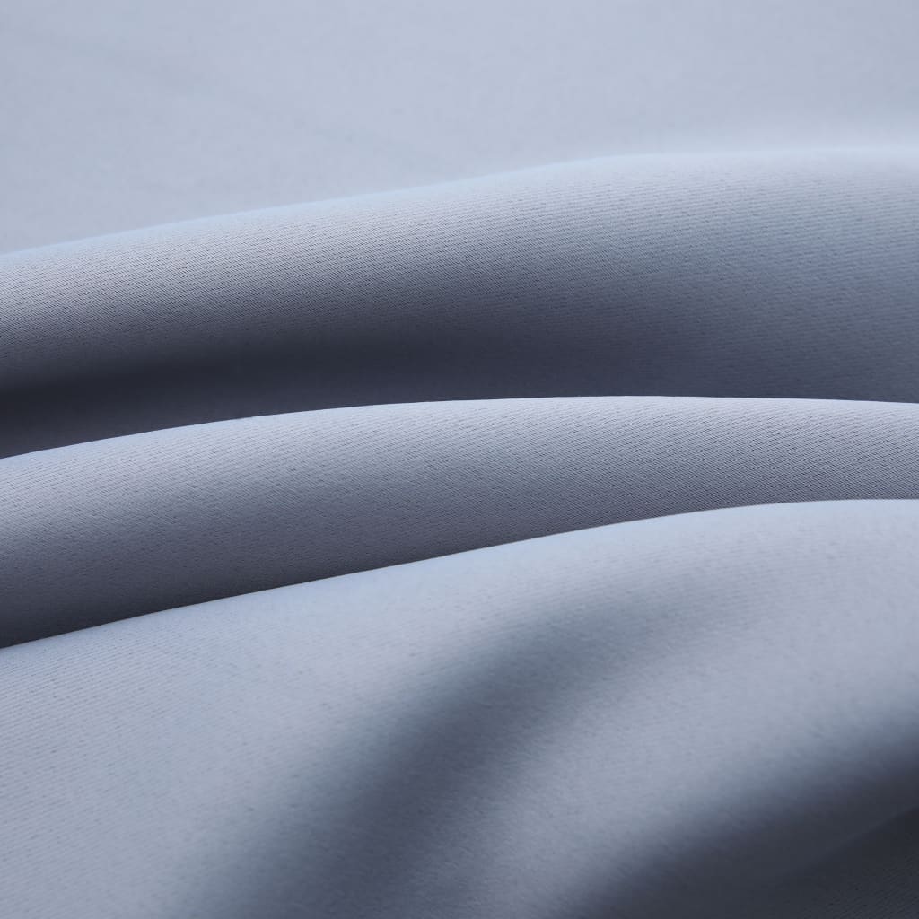 vidaXL Zatemnitvena zavesa s kovinskimi obročki siva 290x245 cm
