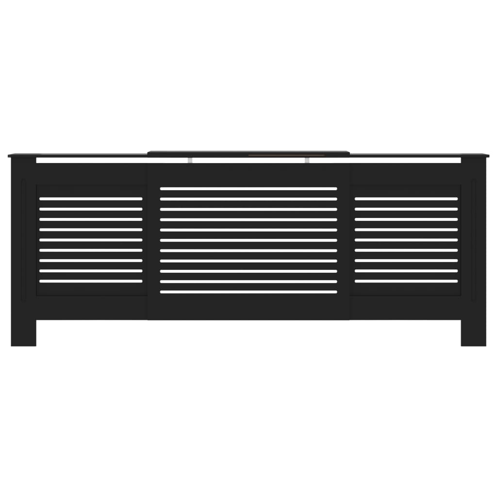 vidaXL Pokrov za radiator črn MDF 205 cm