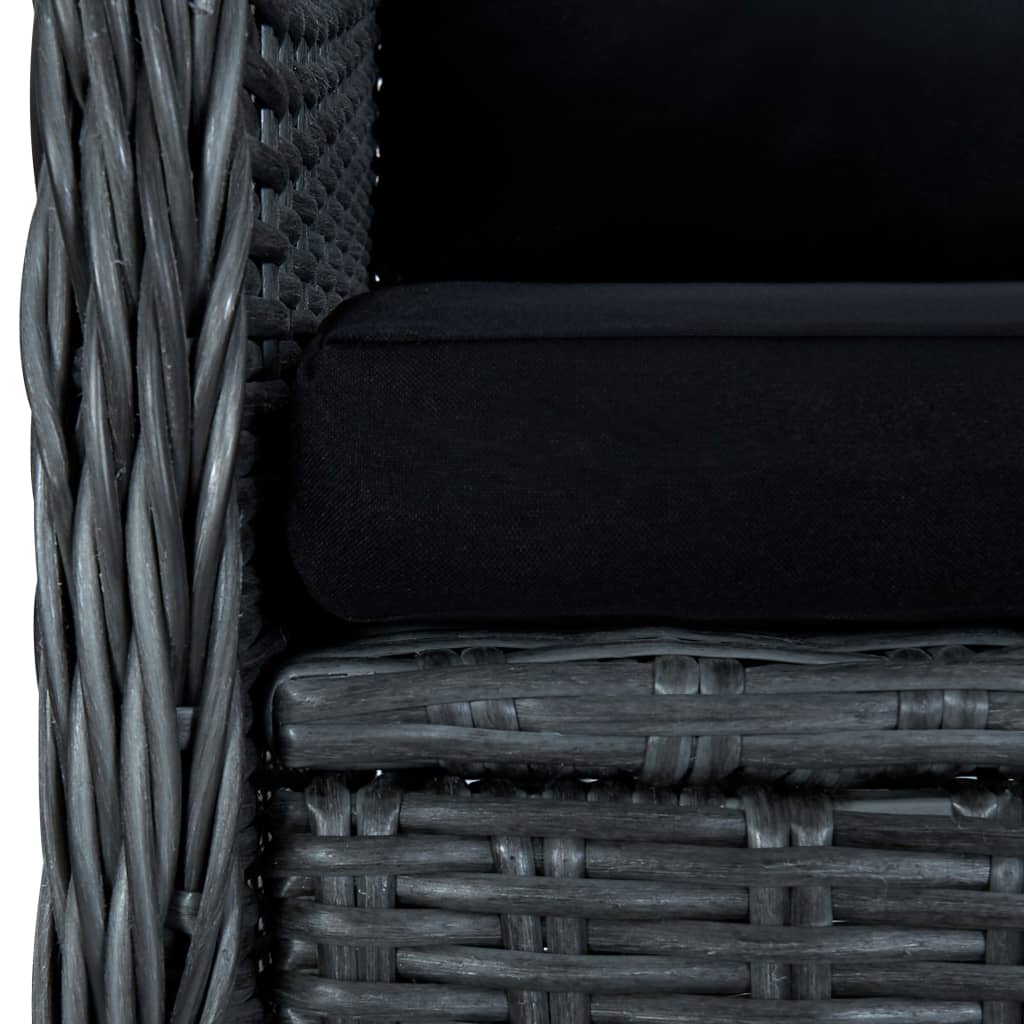 vidaXL Vrtni stoli z blazinami 2 kosa poli ratan temno sive barve