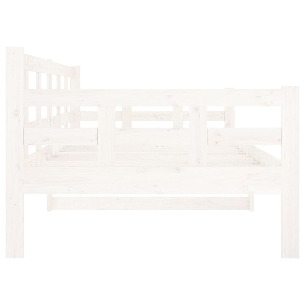 vidaXL Dnevna postelja bela trdna borovina 90x200 cm