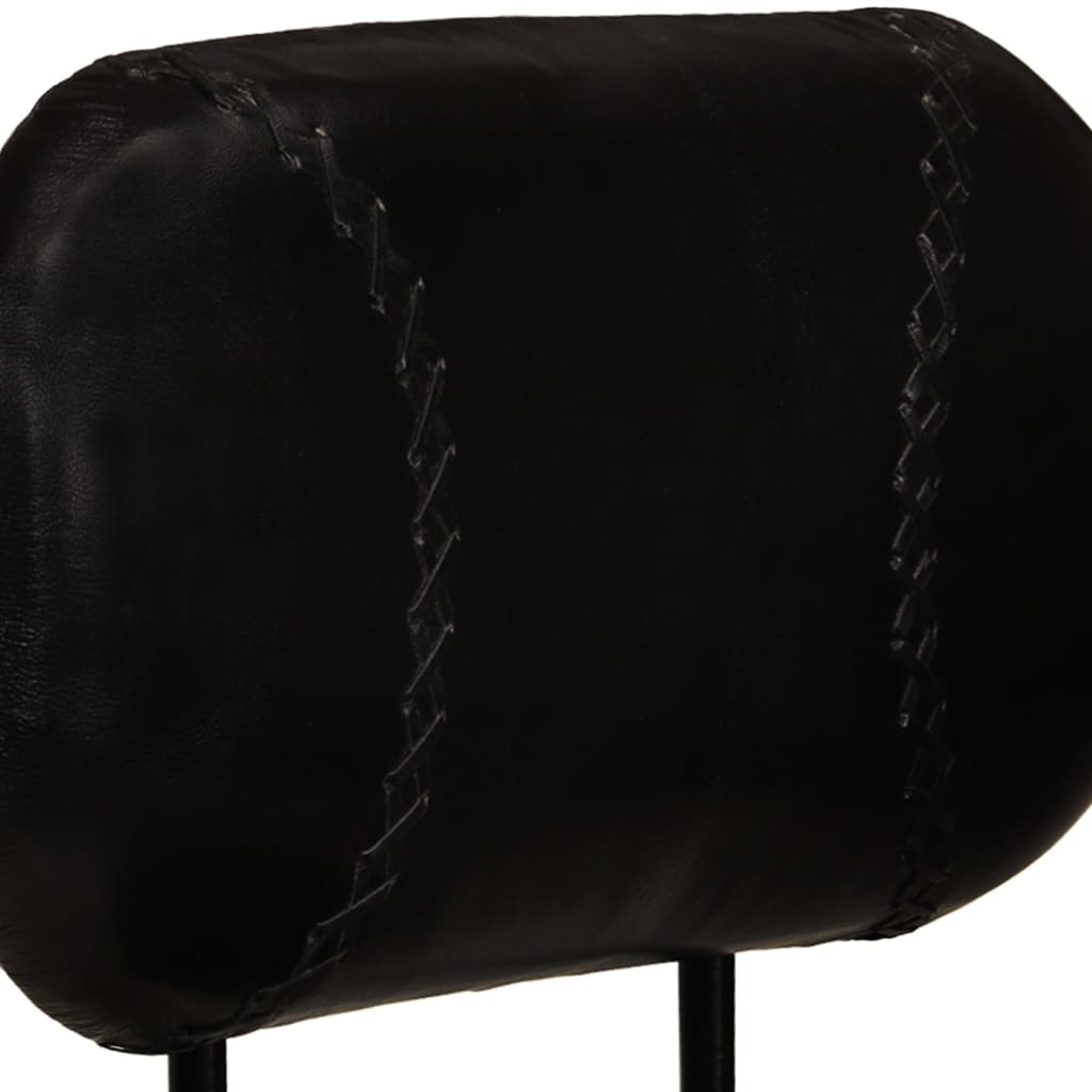 vidaXL Barski stolčki 2 kosa črno pravo kozje usnje