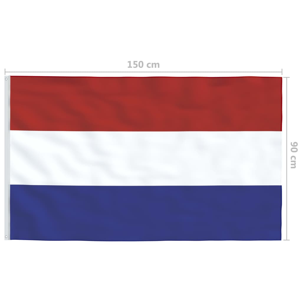 idaXL Nizozemska zastava in aluminijast zastavni drog 6 m