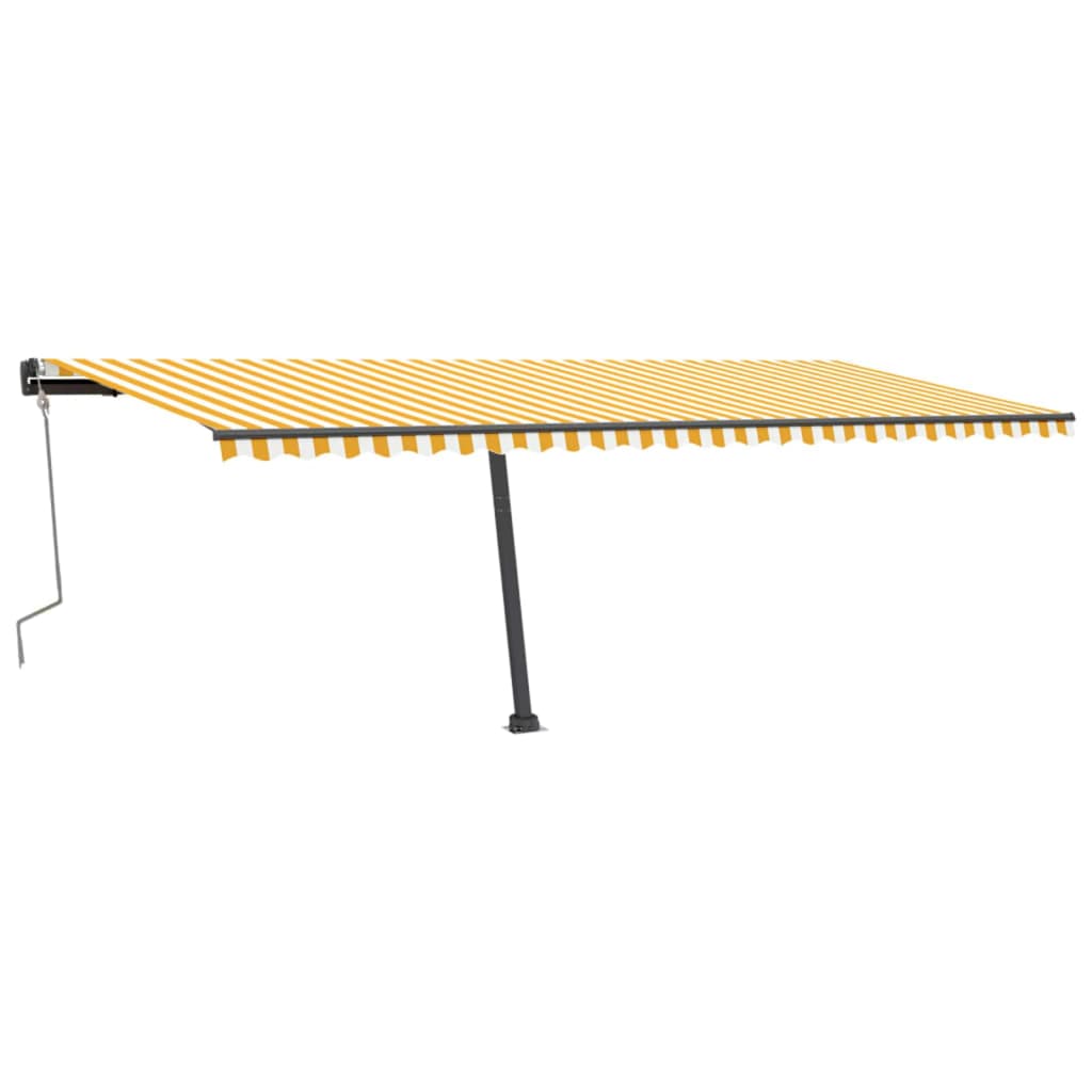 vidaXL Prostostoječa ročno zložljiva tenda 600x300 cm rumena/bela