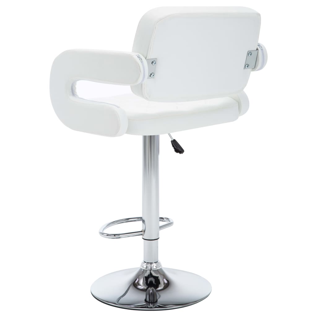 vidaXL Vrtljivi barski stolčki 2 kosa belo umetno usnje