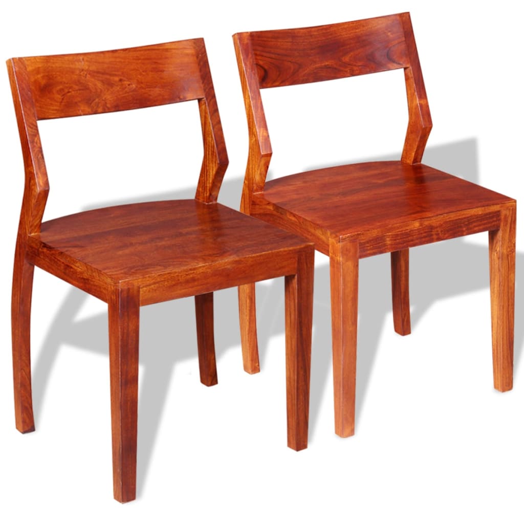 vidaXL Jedilni stol 2 kosa masiven akacijev les in palisander