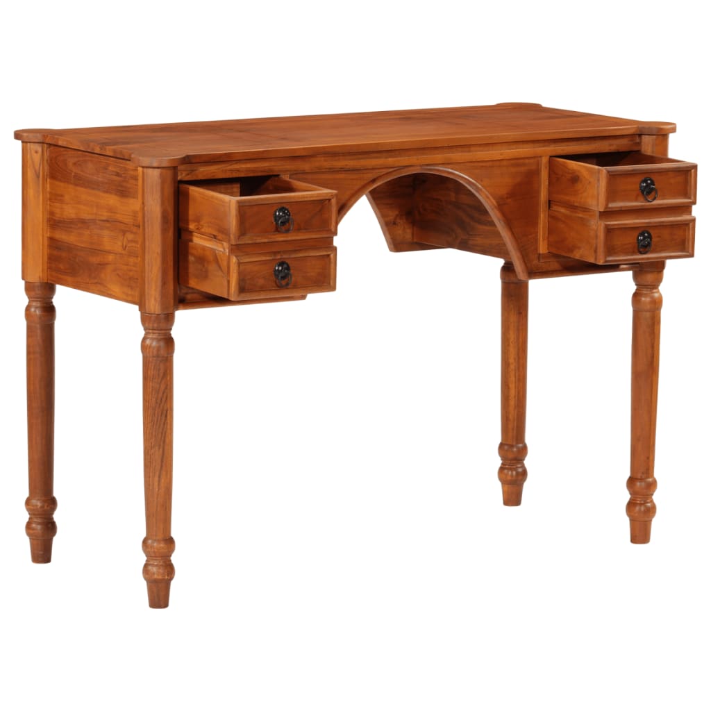 vidaXL Pisalna miza s predali 110x50x76 cm trden akacijev les
