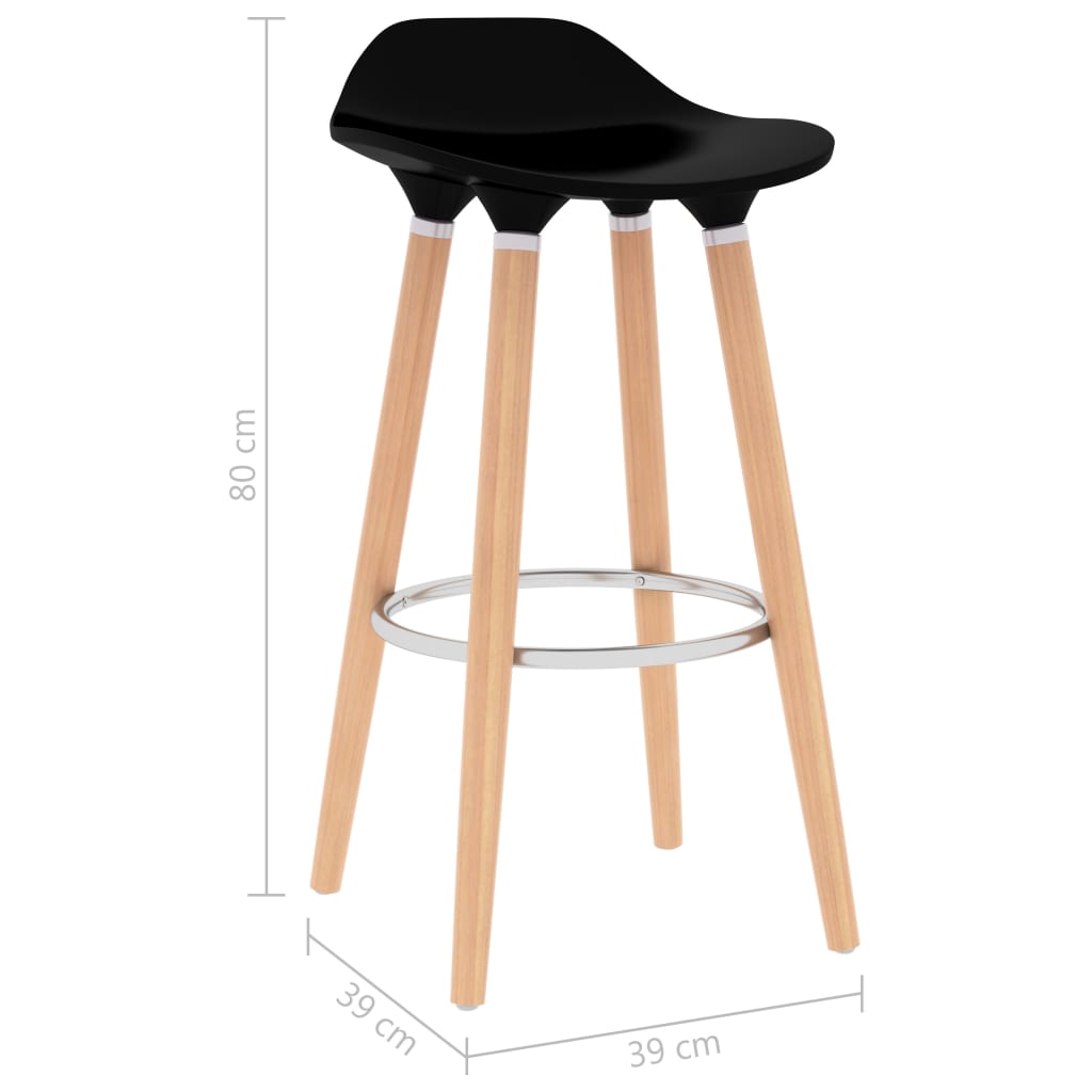 vidaXL Barski stolčki 2 kosa črne barve