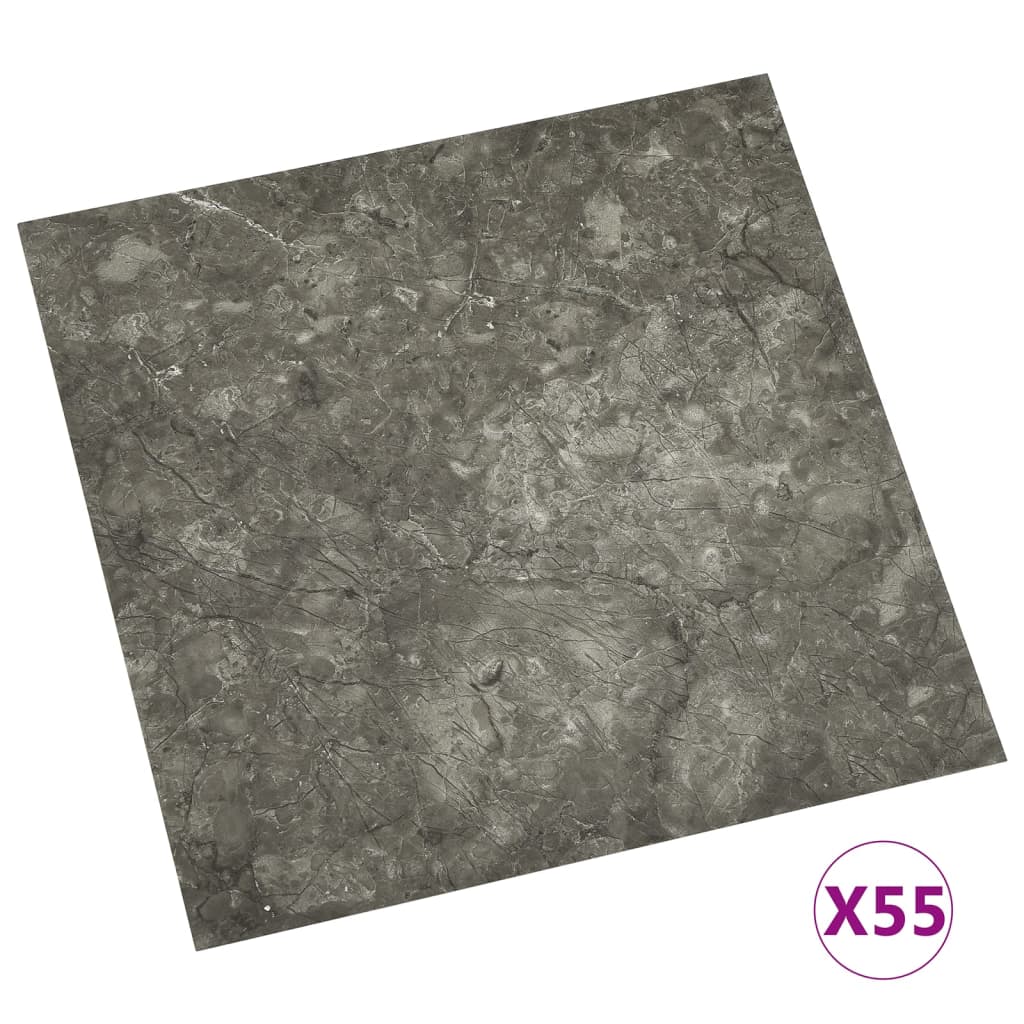 vidaXL Samolepilne talne plošče 55 kosov PVC 5,11 m² sive