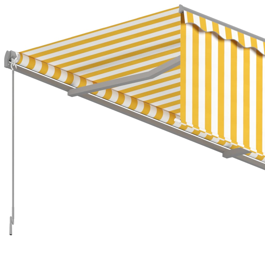 vidaXL Ročno zložljiva tenda s senčilom 3x2,5 m rumena in bela