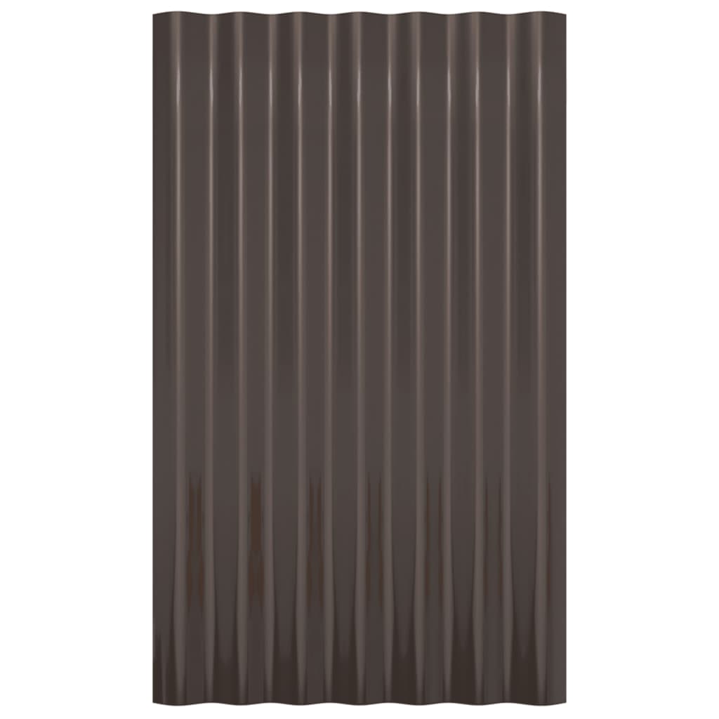 vidaXL Strešne plošče 36 kosov prašno premazano jeklo rjave 60x36 cm