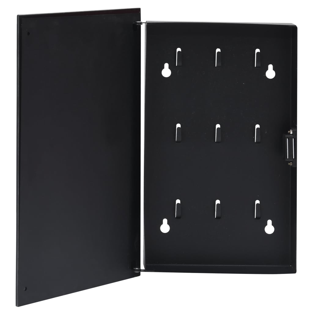 vidaXL Omarica za ključe z magnetno tablo črna 30x20x5,5 cm