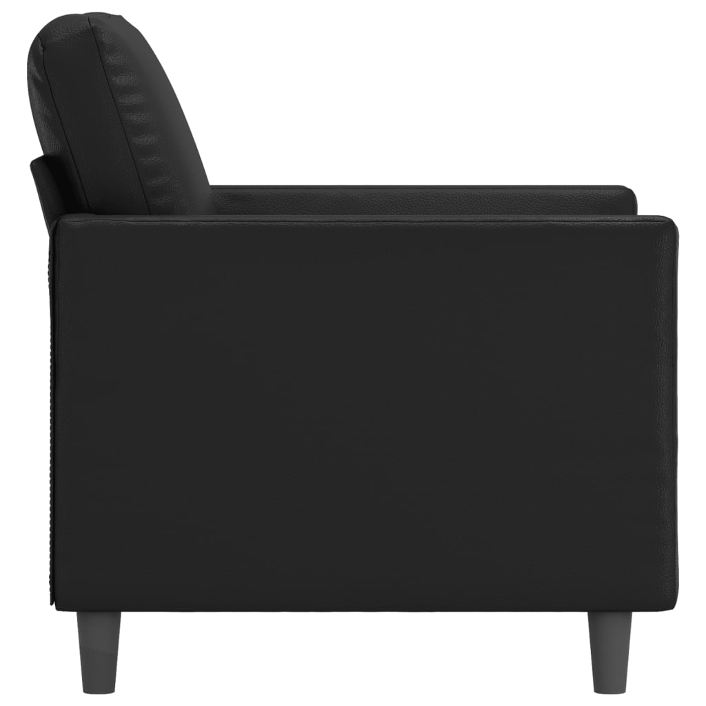 vidaXL Fotelj črn 60 cm umetno usnje