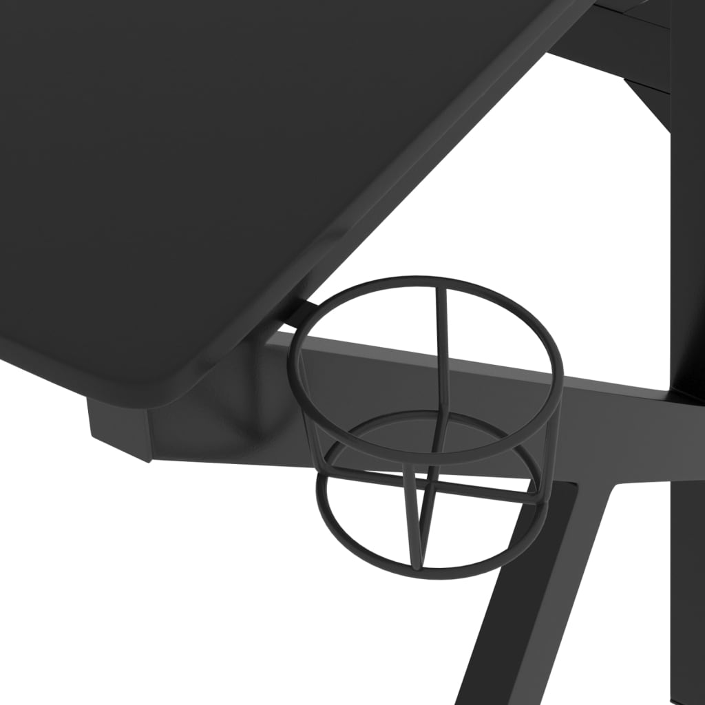 vidaXL Gaming miza z nogami K-oblike črna 90x60x75 cm