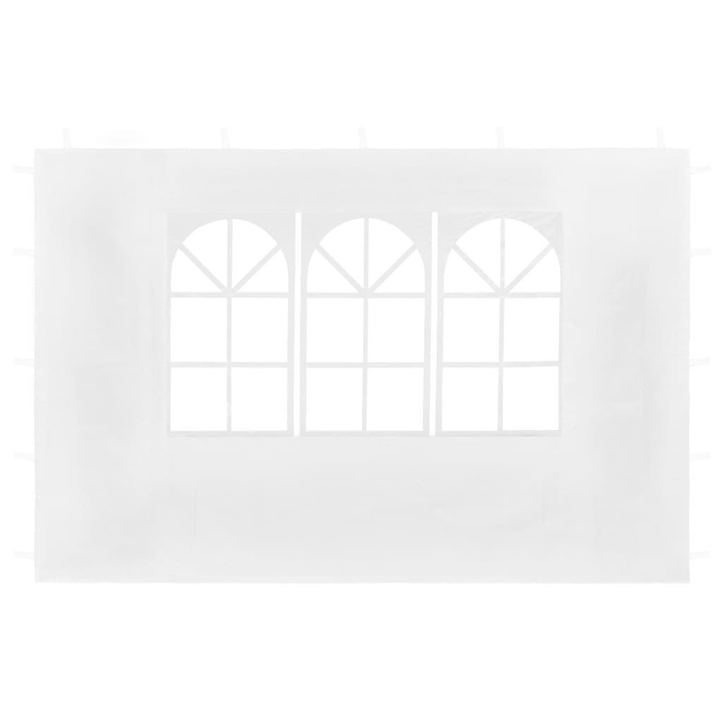 vidaXL Stranice za vrtni šotor 2 kosa z okni bele
