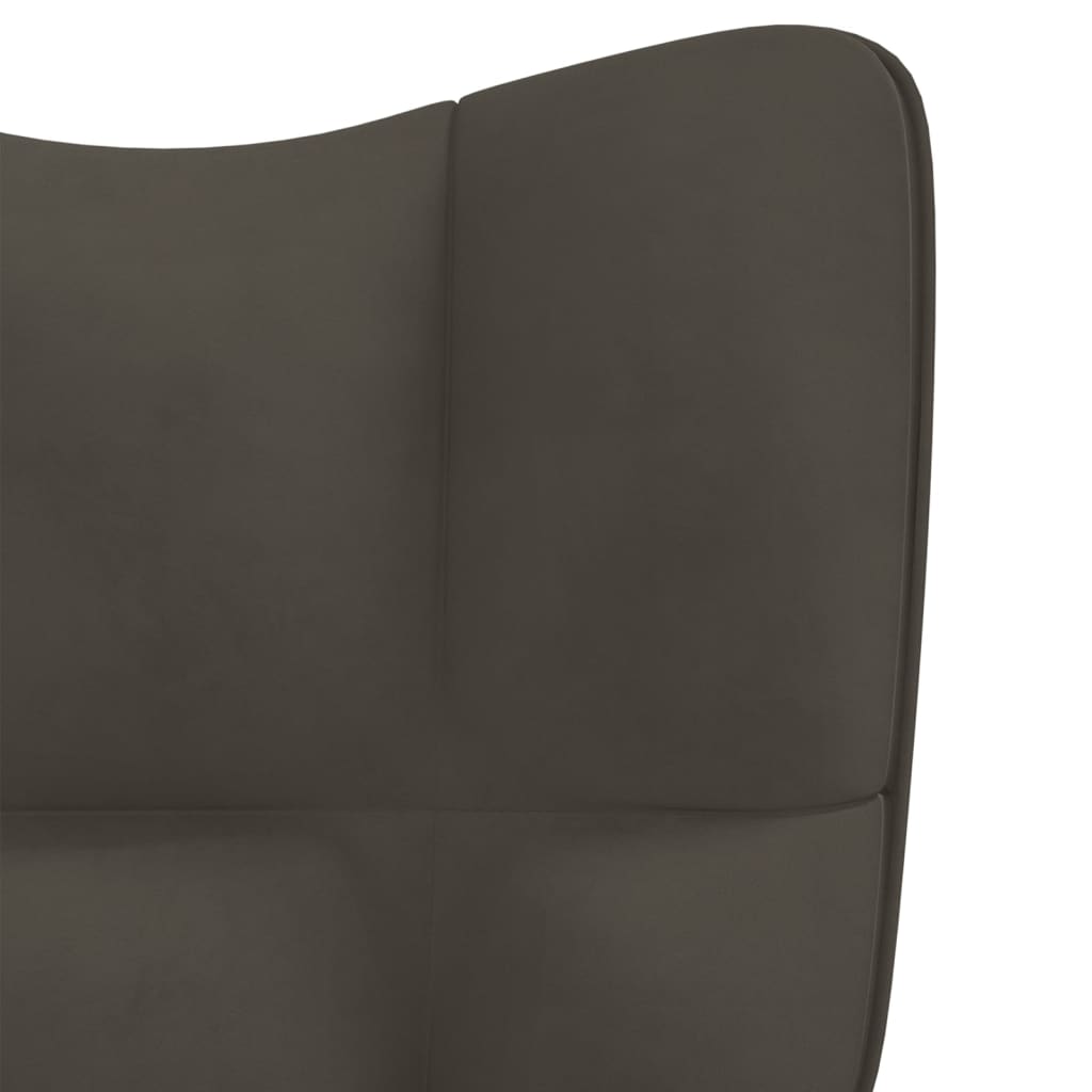 vidaXL Stol za sproščanje s stolčkom temno siv žamet