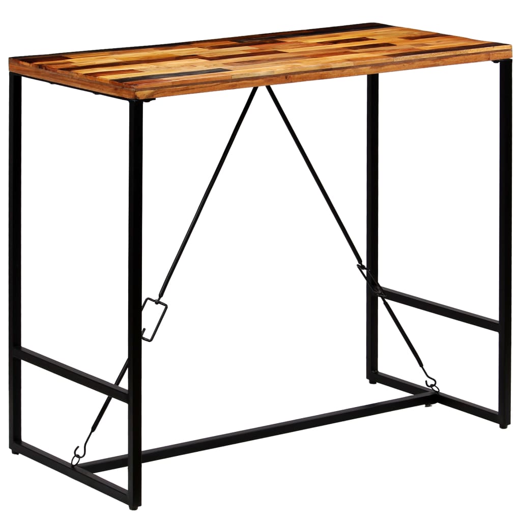 vidaXL Barska miza iz trdnega predelanega lesa 120x60x106 cm