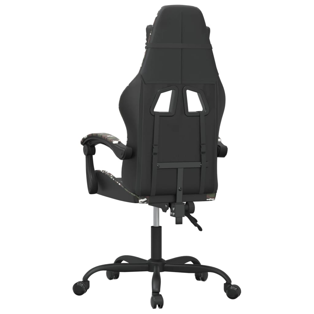 vidaXL Vrtljiv gaming stol črno in kamuflažno umetno usnje