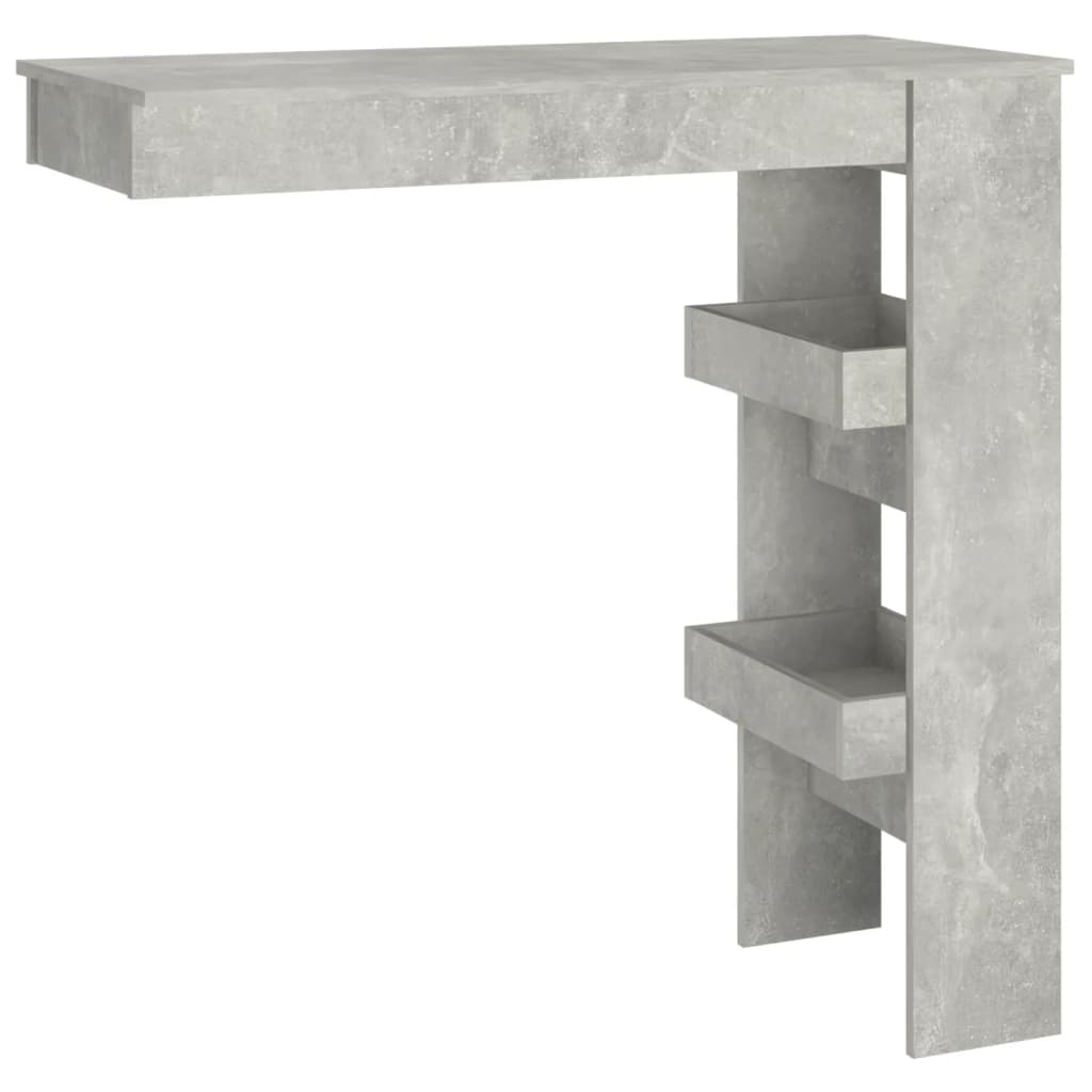 vidaXL Stenska barska miza betonsko siva 102x45x103,5 cm konstr. les