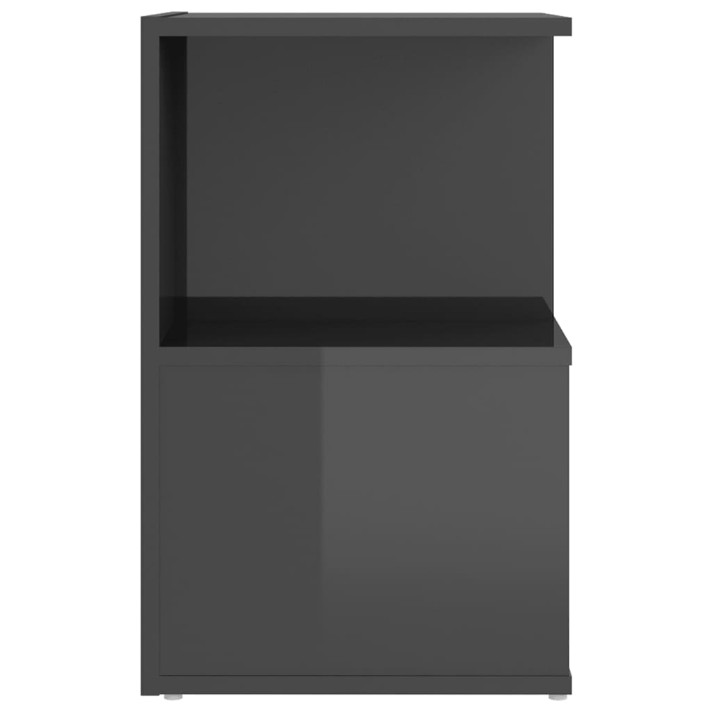 vidaXL Nočna omarica visok sijaj siva 35x35x55 cm iverna plošča