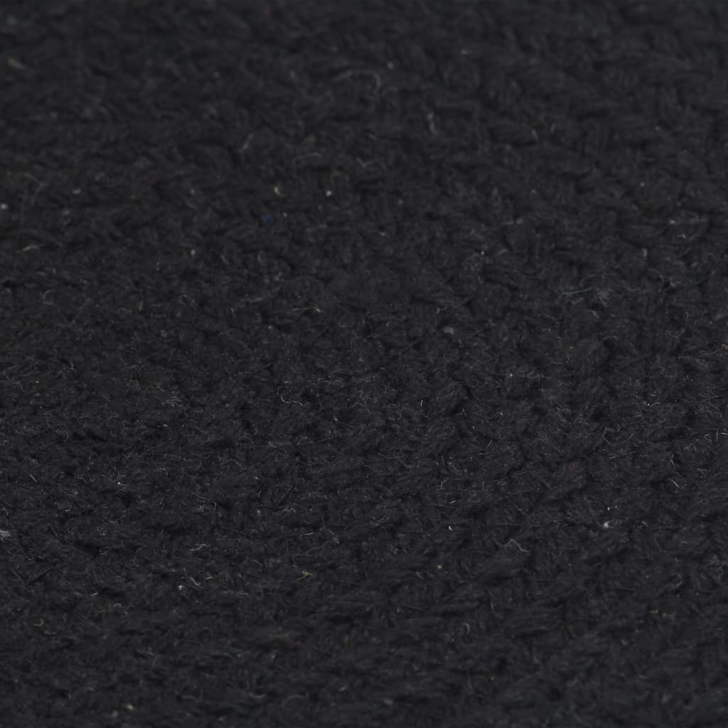vidaXL Pogrinjki 6 kosov črni 38 cm okrogli iz bombaža