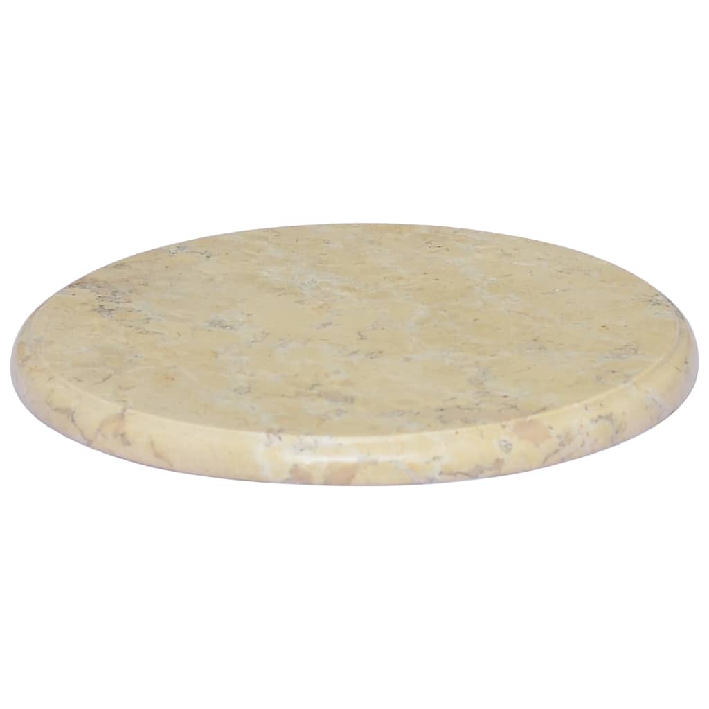 vidaXL Mizna plošča krem Ø 40x2,5 cm marmor