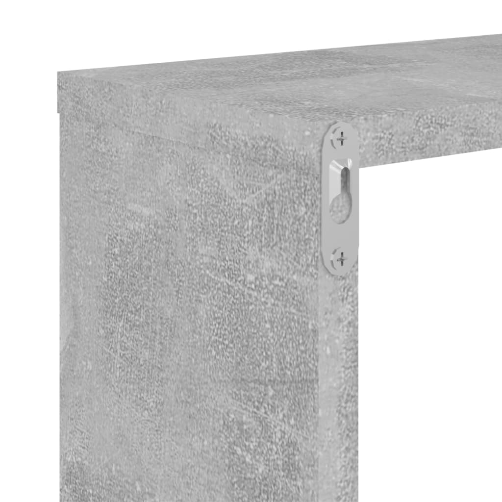 vidaXL Stenske police kockaste 2 kosa betonsko sive 26x15x26 cm