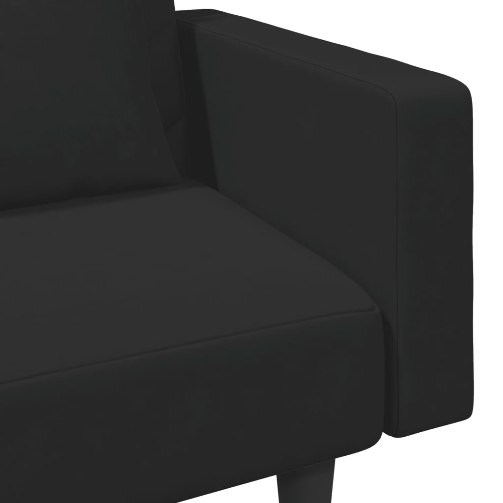 vidaXL Sedežna garnitura 2-delna z vzglavniki črn žamet