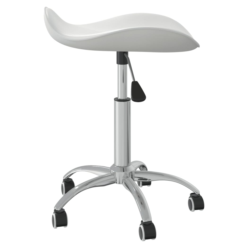 vidaXL Salonski stolček belo umetno usnje