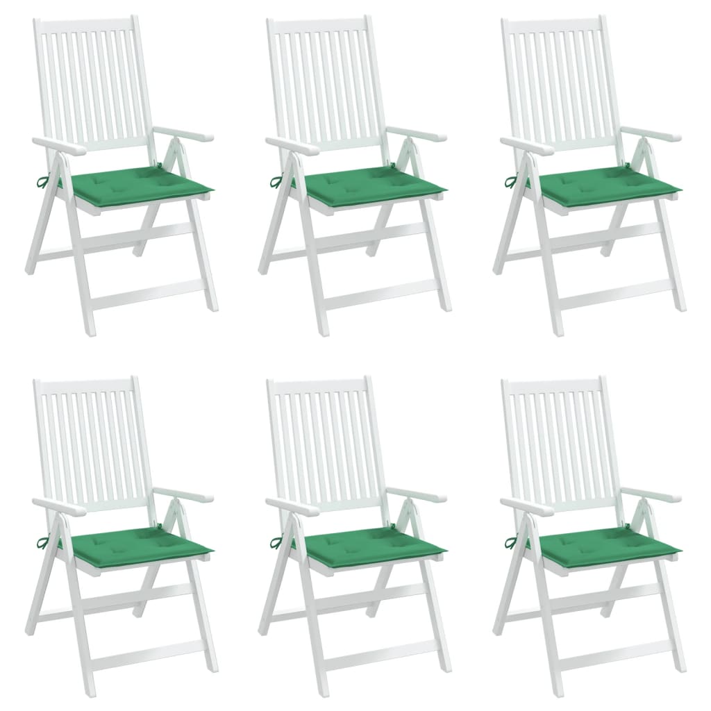 vidaXL Blazine za vrtne stole 6 kosov zelene 40x40x3 cm oxford tkanina