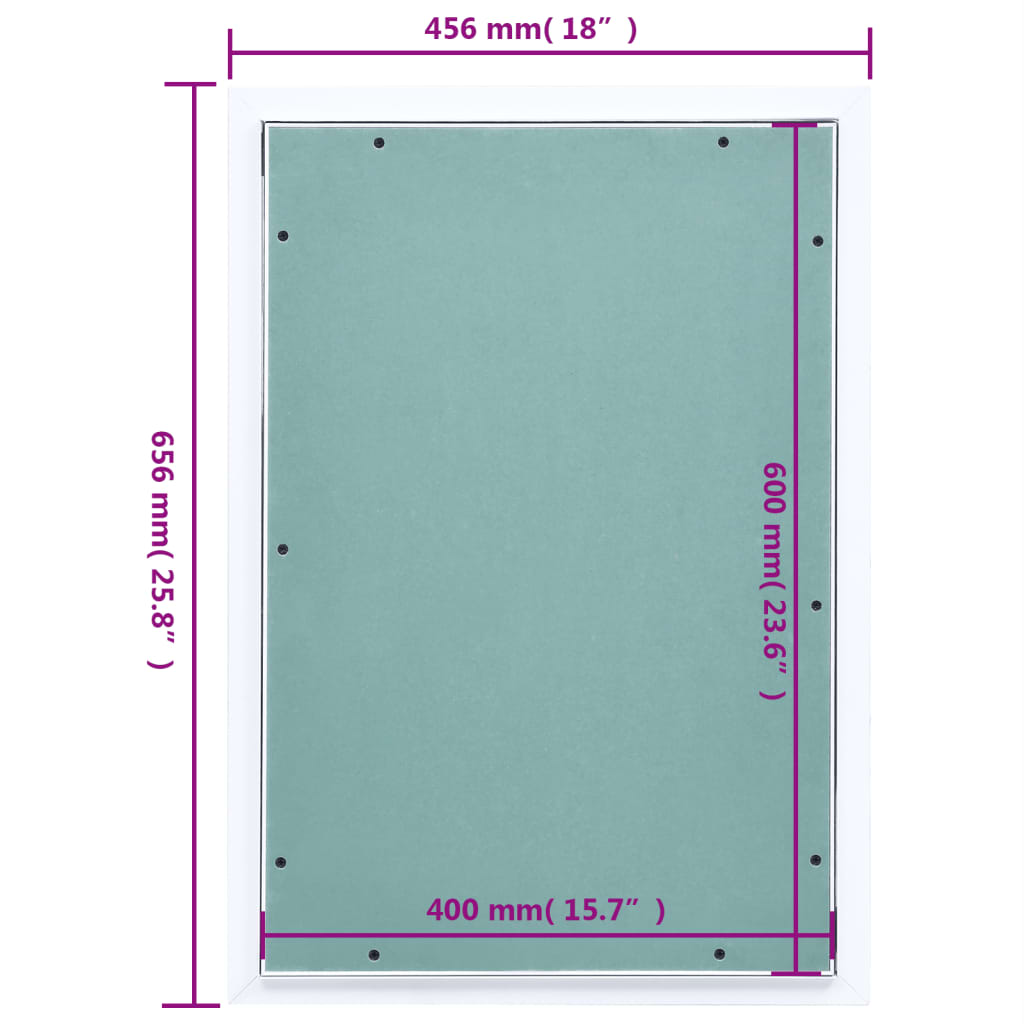 vidaXL Revizijska vrata z alu okvirjem in mavčno ploščo 400x600 mm