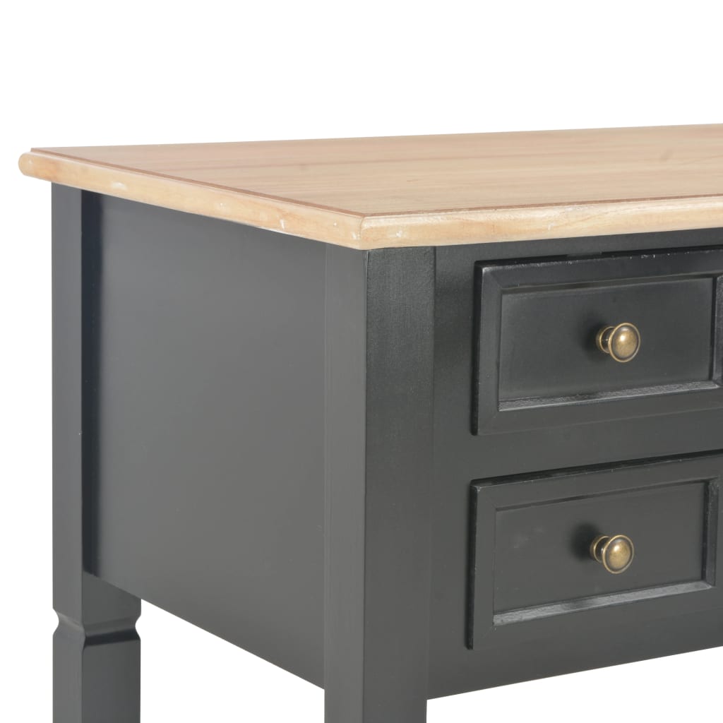 vidaXL Pisalna miza iz lesa 109,5x45x77,5 cm črna