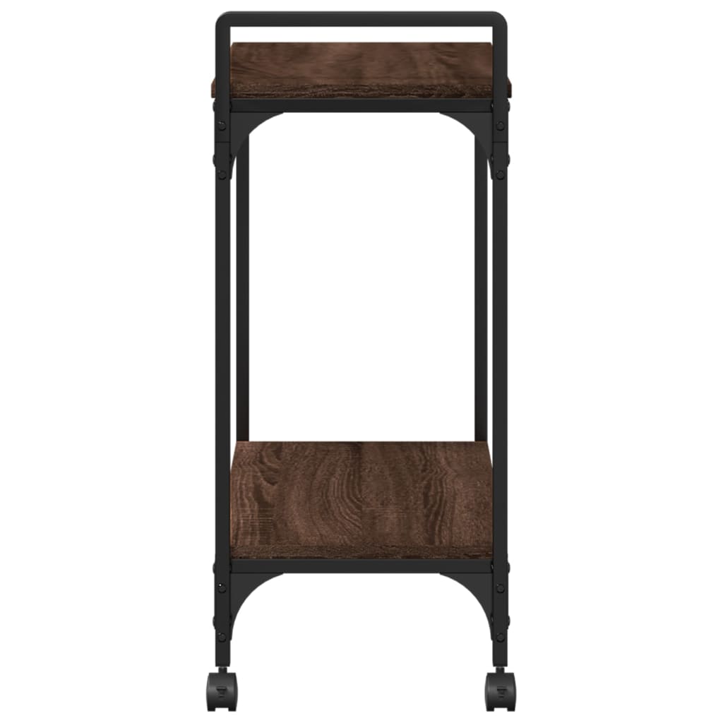 vidaXL Kuhinjski voziček rjavi hrast 60,5x31x72,5 cm inženirski les