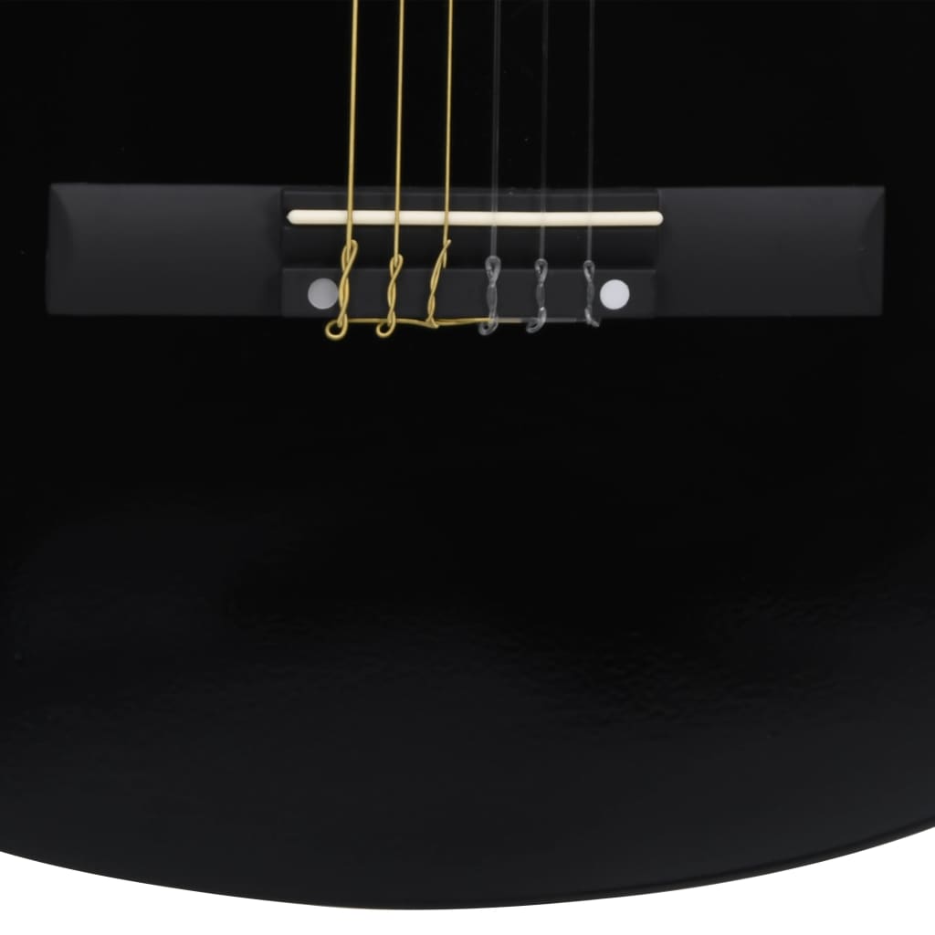 vidaXL Klasična kitara za začetnike 12-delni komplet črna 4/4 39"