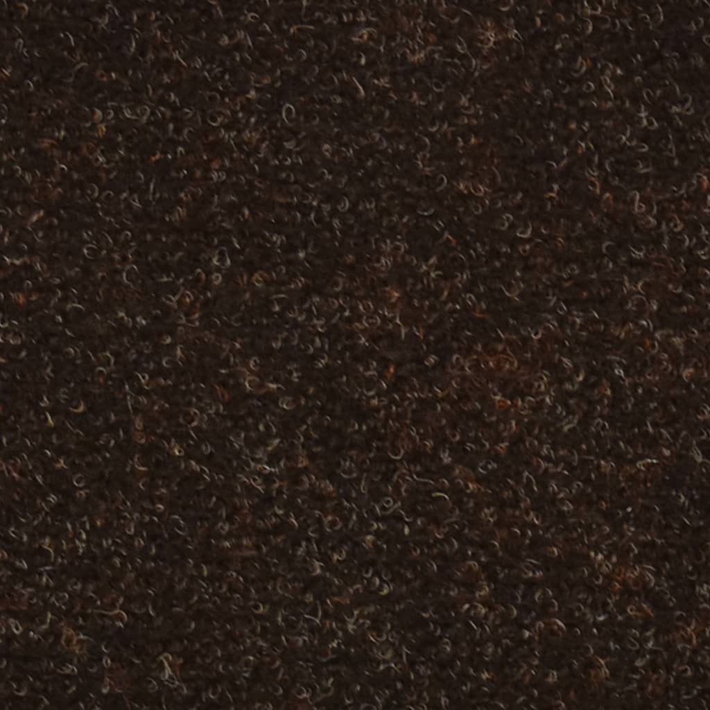 vidaXL Samolepilne preproge za stopnice 15 kosov rjave 65x21x4 cm