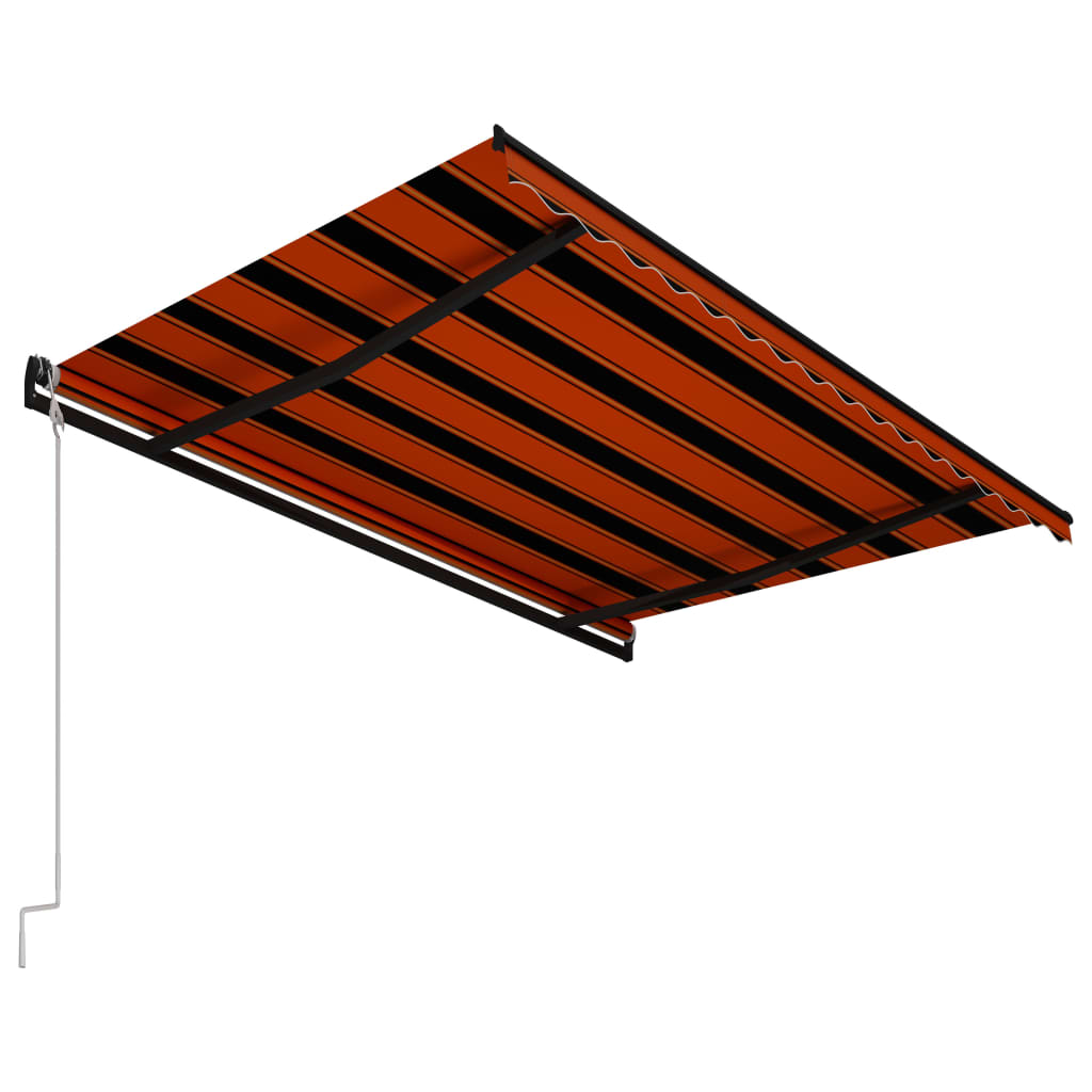 vidaXL Avtomatsko zložljiva tenda 400x300 cm oranžna in rjava