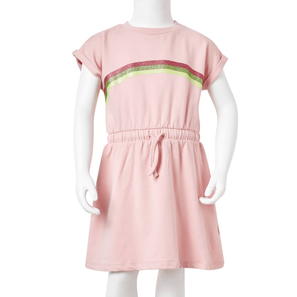 Otroška obleka z vrvico svetlo roza 92