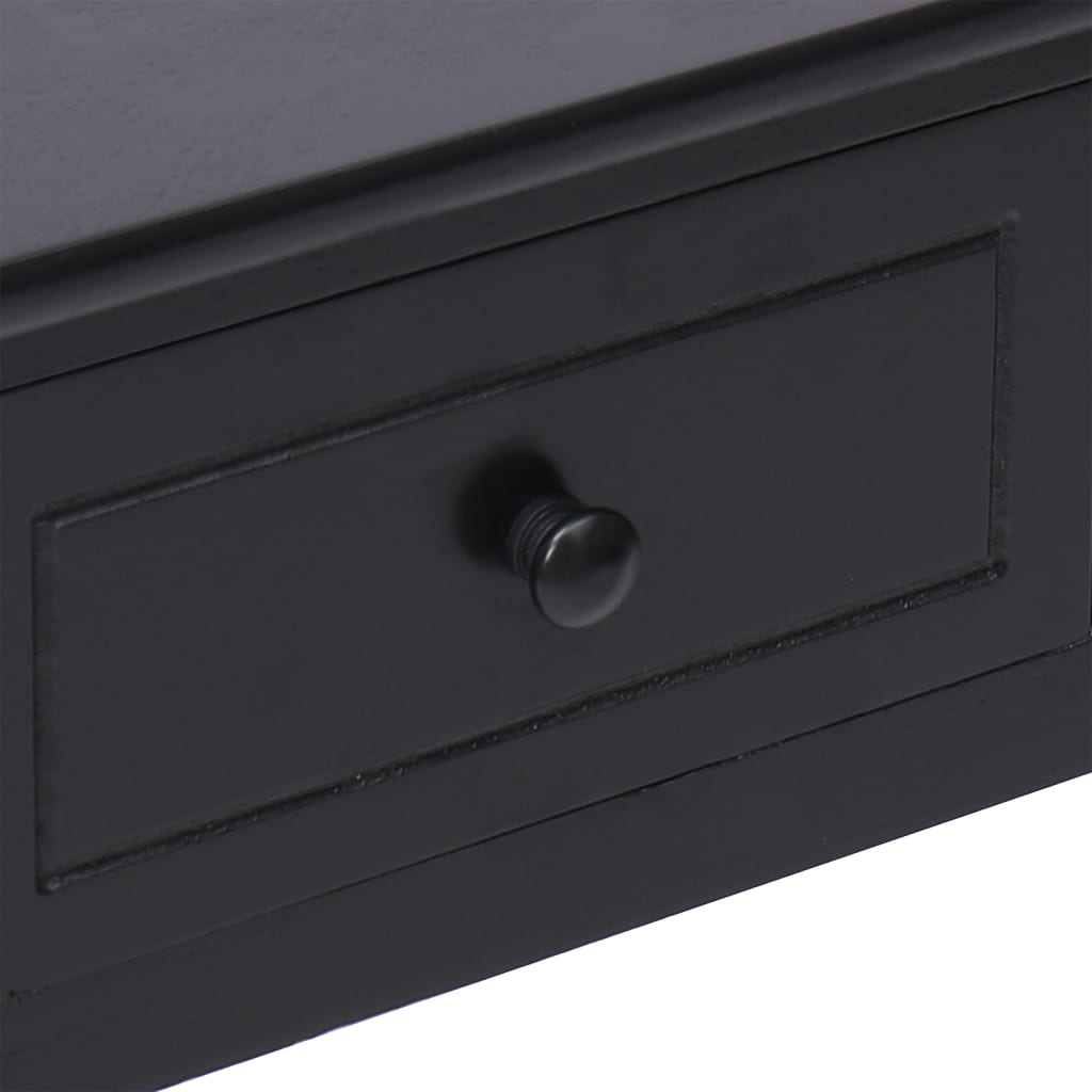 vidaXL Pisalna miza črna 108x45x76 cm trden les pavlovnije