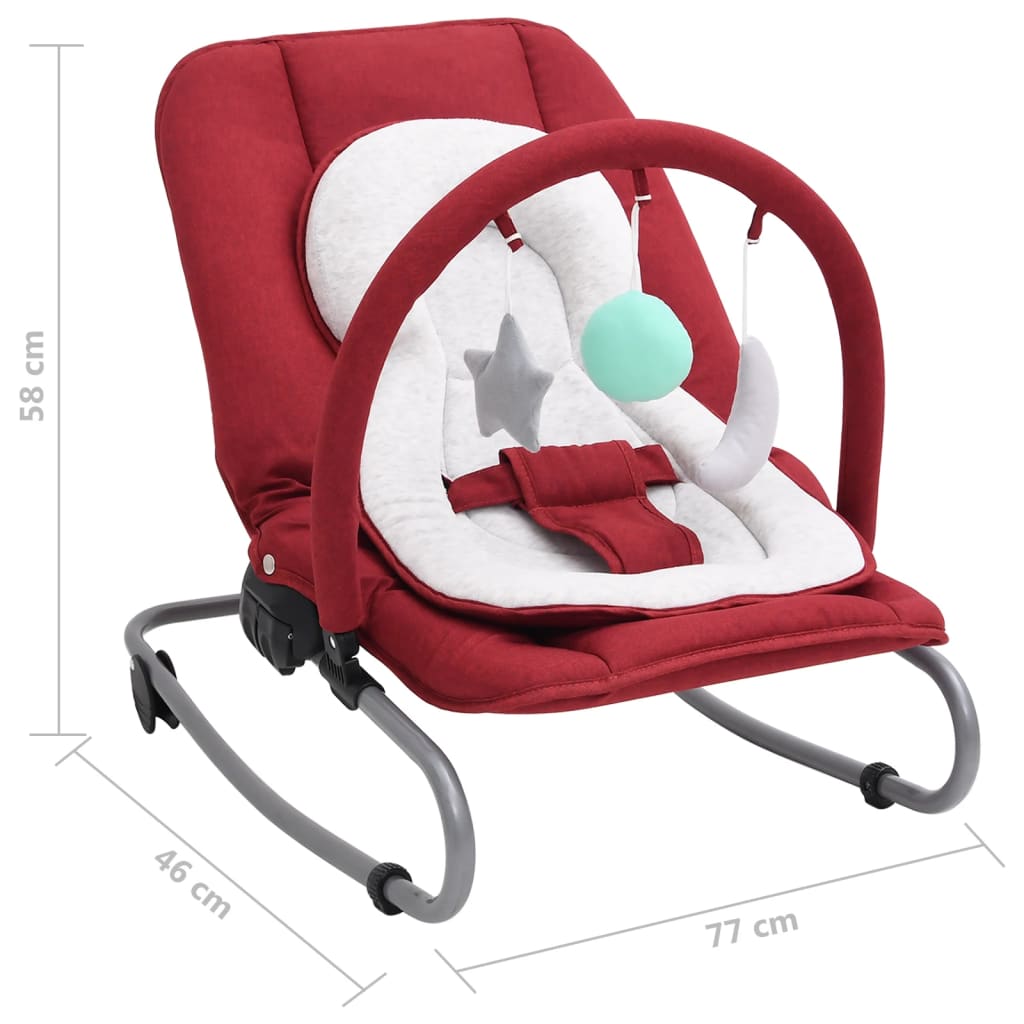 vidaX Ležalnik za dojenčke rdeč jeklen