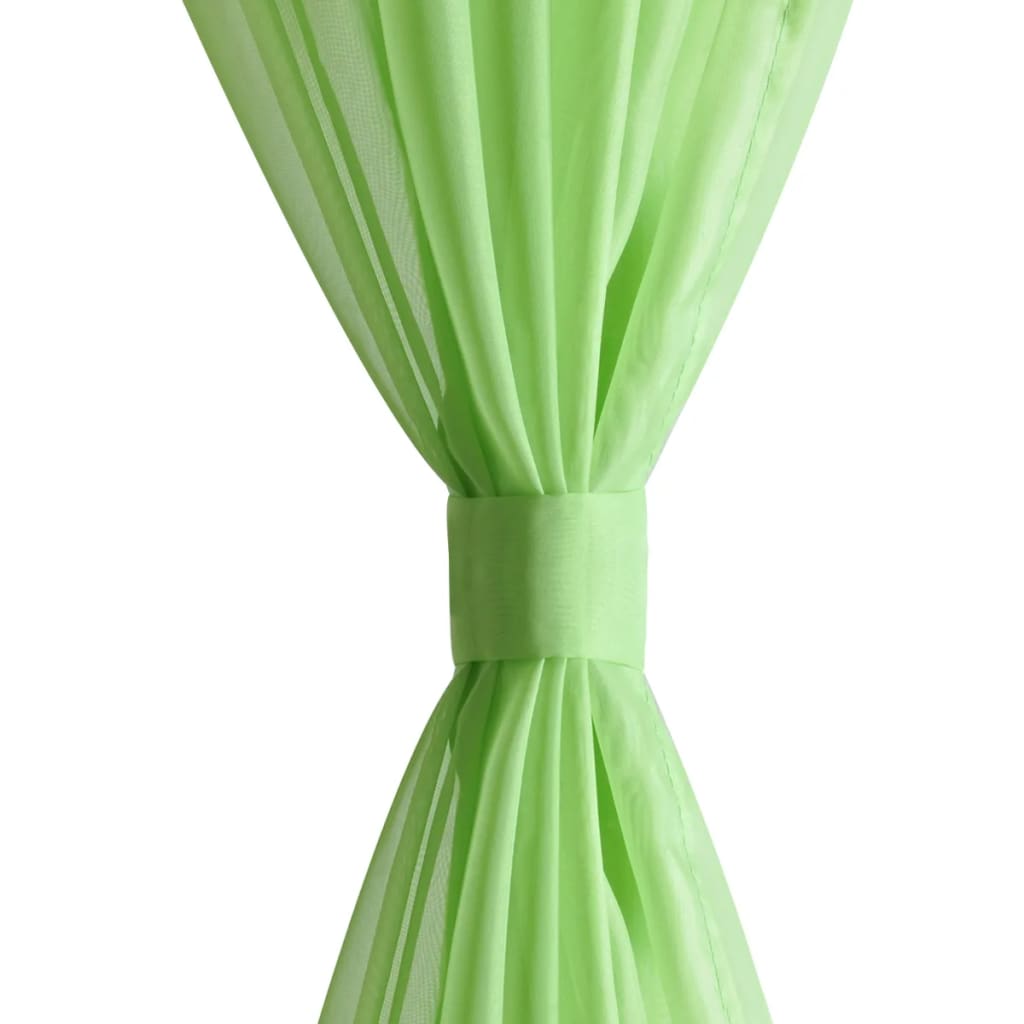 Svetlo Zelena Prosojna Zavesa 140 x 225 cm 2 kosa