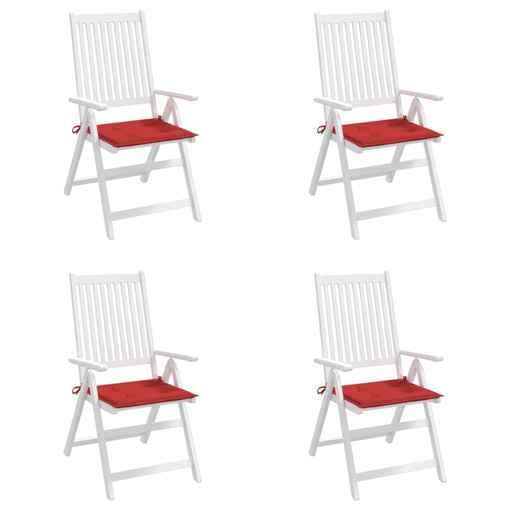 vidaXL Blazine za vrtne stole 4 kosi rdeče 50x50x3 cm oxford tkanina