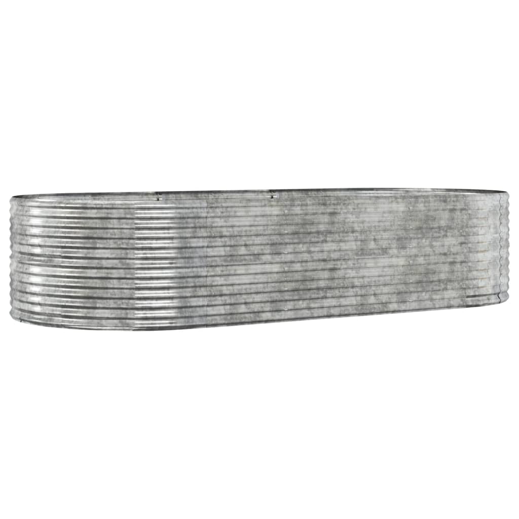 vidaXL Visoka greda srebrna 291x140x68 cm prašno premazano jeklo